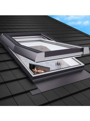 ThermoMax Roof Dachfenster PVC weiß Blechteile grau